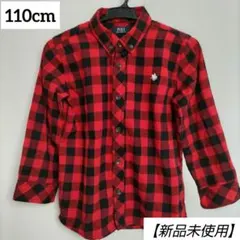 【新品未使用】POLO ポロ 110cm 長袖シャツ 赤 チェック 子ども 幼児