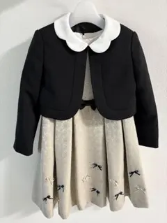 プティマイン　ジャケット付きリボン刺繍ドレス