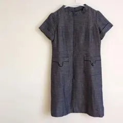 【NEWYORKER】ニューヨーカー　ツイード　ワンピース　麻　毛　Мサイズ