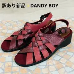 訳あり新品✨DANDY BOY レザー　アンクルストラップサンダル　23.5㎝