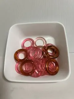 アクリルパーツ　3色ミックス　22個　穴なしリング