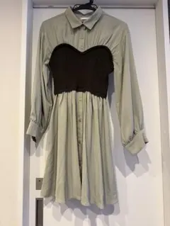 茉子様専用　chico ワンピース　ビスチェ風　グリーン　フリーサイズ