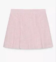 ZARA ギンガムチェック　プリーツスカート　キュロット　ショートパンツ　ピンクのサムネイル
