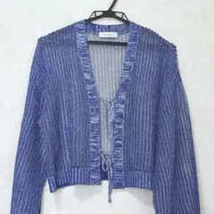 PAGEBOY メッシュ カーディガン ページボーイ ブルー