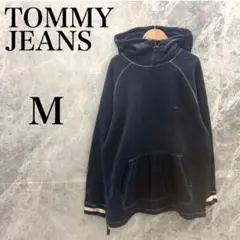 【美品】TOMMY JEANS メンズ パーカー M ネイビー フリース 裏起毛