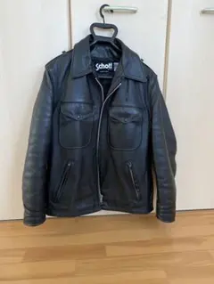 【米国製】Schott レザージャケット 黒 38 ポリスマンジャケット 602 犯罪防止のため製造中止の【Schott602】LEATHER POLICEMAN