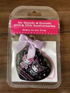 モバイルアクリルストラップ ピンクブラックパーティ マイメロディ&クロミ