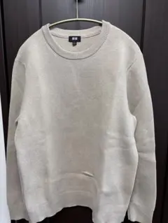 【美品】ユニクロ　ウォッシャブルミラノリブセーター　ベージュ　L