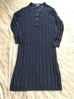 スタジオクリップ　ニットワンピース　ネイビー