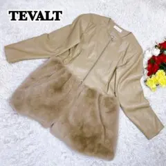 【希少】TEVALT レザー ペプラム ライクジャケット ボリュームファー 切替
