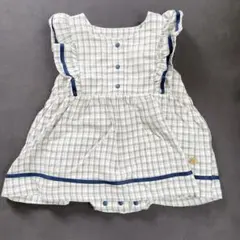 ［MAKE YOUR DAY］チェック柄フリル袖ワンピース 70cm