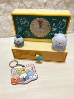 すみっコぐらし 一番くじ A賞 時計つきチェスト H賞 ラバーネームタグ