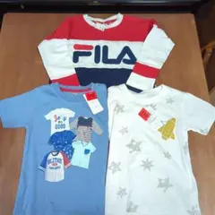 タグ付　FILA　長袖Tシャツ＆半袖Tシャツ２枚　3点セット　110cm