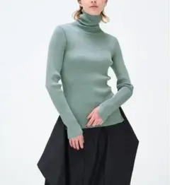 ■美品 LANVIN en Bleu メランジブライトリブタートルニット