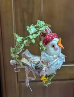 新品 プロのハンドメイド作家 プリックル 手ぐす付き Bird(鳥) リース