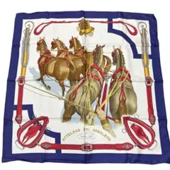 HERMES/エルメス カレ90 馬車弓形連結 シルクスカーフ d_133