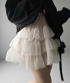 me+em select チュールフリルボリュームミニスカート バレエコア