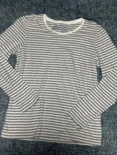 無印良品　細ボーダー長袖Tシャツ XL