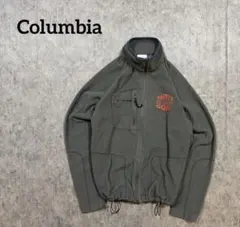 ドローコード付きColumbia刺繍ロゴフリースジャケットY2Kテック