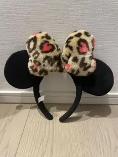 ミニーマウスヒョウ柄リボンカチューシャ