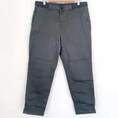 ユニクロ　EZYアンクルパンツ　テーパード　ウエスト脇ゴム　紐　カーキ　M