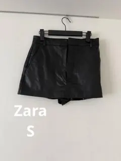 Zara ブラックレザースカート　S