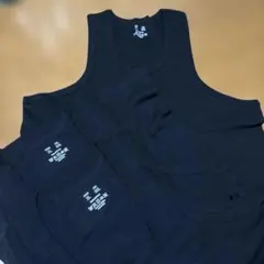 ブラックタンクトップ 3XL 100%コットン3枚組