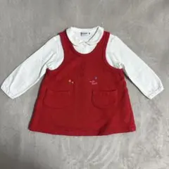 ミキハウス ジャンパースカート レトロ ベビー 80 ブラウスセット