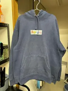 Supreme ネイビー フーディー ブリング Bling BOX パーカー