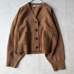 フレームワーク ウールカシミヤ Vネックワイドカーディガン キャメル F