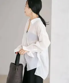 完売品｜極美品 Plageラミーリヨセルクロップドシャツ(ベージュ