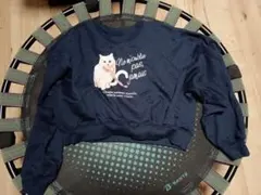 猫イラスト付きネイビースウェット