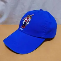 POLO ポロ キャップ 青 ブルー ポロベア ラルフローレン ポニー 古着