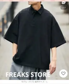 FREAKS STORE オーバーサイズポロシャツ　L ブラック