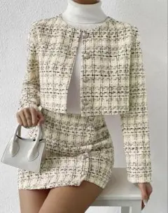 【最終値下げ】チェック柄ツイードセットアップ ジャケット スカート