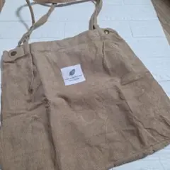 トートバッグ コーデュロイ キャンバス 韓国　ベージュ　ブラウン