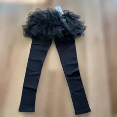 フリル付き　レギンス　140 ブラック　 Bee des Bee