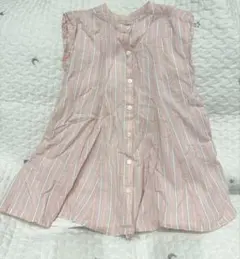 petit main ストライプノースリーブワンピース 110