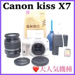 希少ホワイトCanon Kiss X7❤スマホ転送SD付 初心者安心キット - メルカリ
