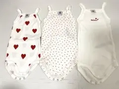 Petit Bateau ハート柄ベビー肌着3枚セット