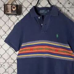 ポロバイラルフローレン ポロシャツ ネイティブ柄 ロゴ刺繍 マルチカラー