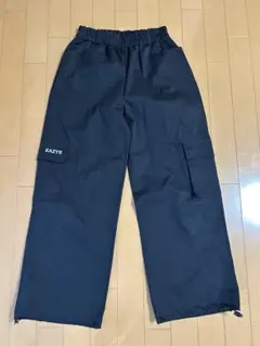 ブラック カーゴパンツ ウエストゴム