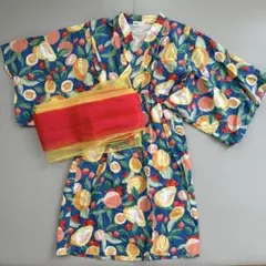 【美品】着崩れない浴衣セット　フルーツ柄　120〜130cm