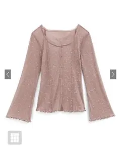 GRL ラメチュールフレアスリーブカーディガン[sd007] シアー