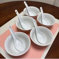 中華スープ椀とれんげ　5個セットのサムネイル