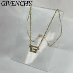 K190 美品 ジバンシー ラインストーン ネックレス ゴールド レディース