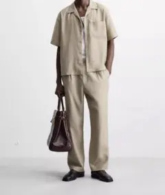 新品ZARA 大きめイージースラックス　ウエスト92センチXL