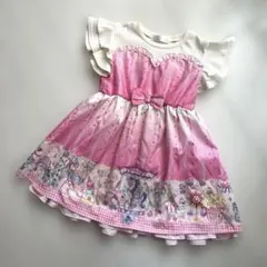 econeco ピンク　袖フリル　ユメカワ　ワンピース　110