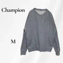 ☆Champion チャンピオン グレー スウェット　バックプリント　メンズ　M