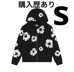 Cotton Wreath Zip Hoodie Black